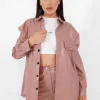 Chemise Simili Cuir Rose