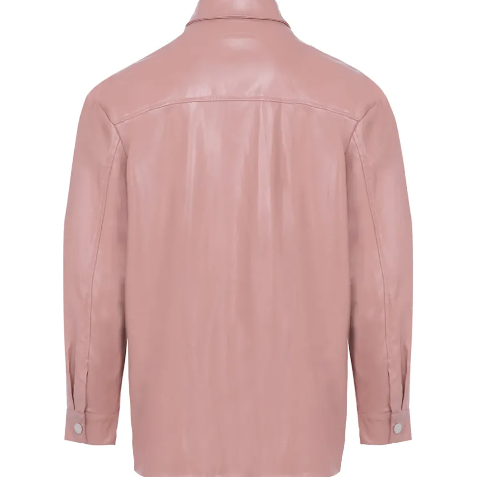 Chemise Simili Cuir Rose