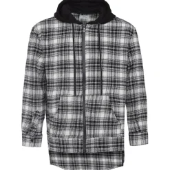 Chemise Tartan Capuche Noir