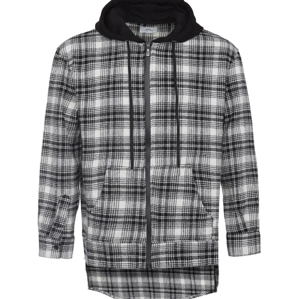 Chemise Tartan Capuche Noir