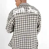 Chemise Tartan Patch Bouclette Gris