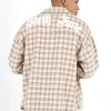 Chemise Tartan Patch Bouclette Beige