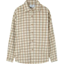 Chemise Tartan Patch Bouclette Beige