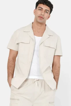 Chemise Utilitaire Manches Courtes Beige