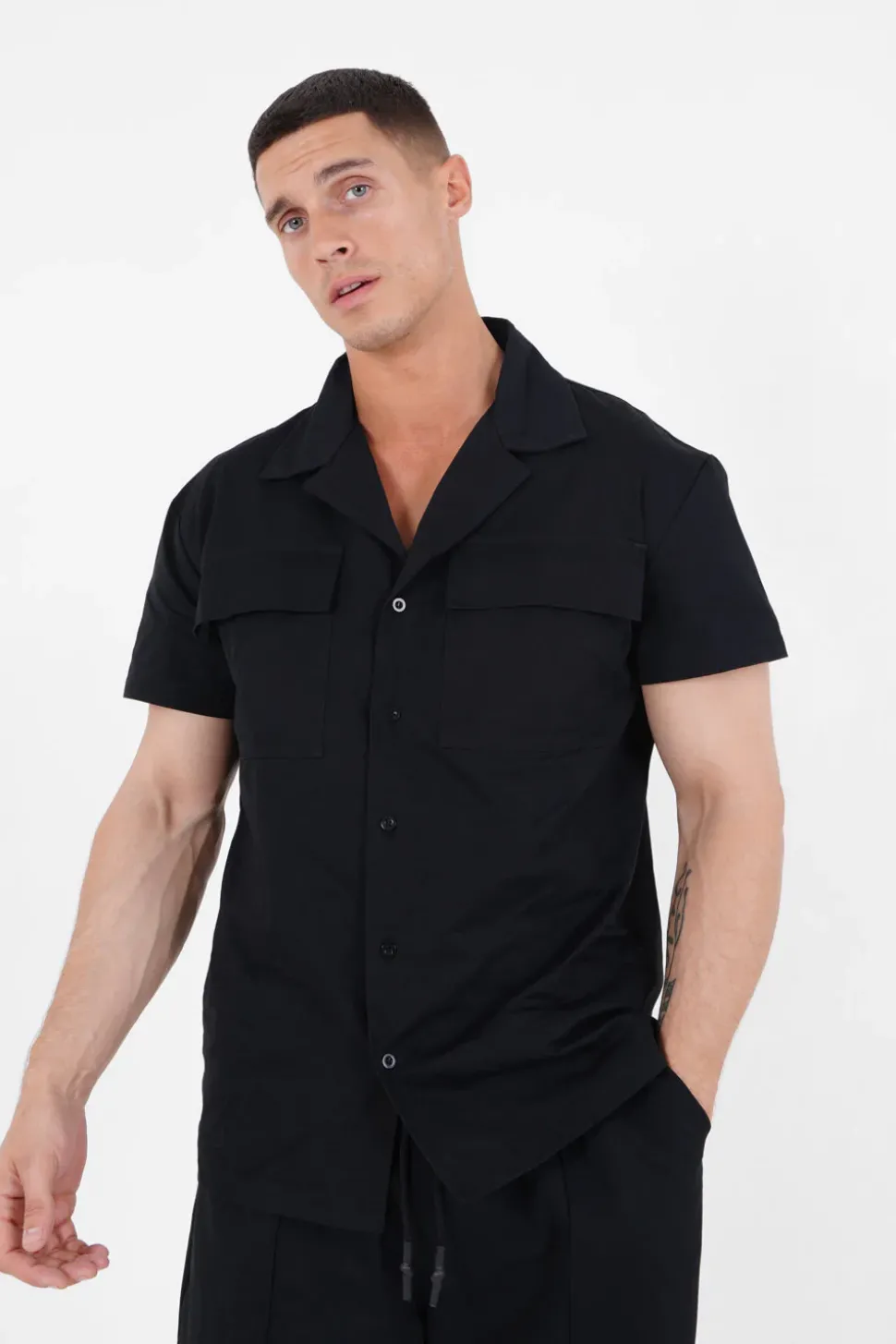 Chemise Utilitaire Manches Courtes Noir