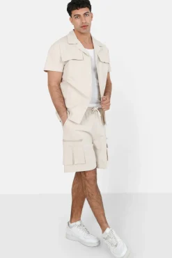 Chemise Utilitaire Manches Courtes Beige