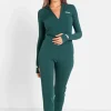 Combinaison Cotelee Logo Vert Fonce