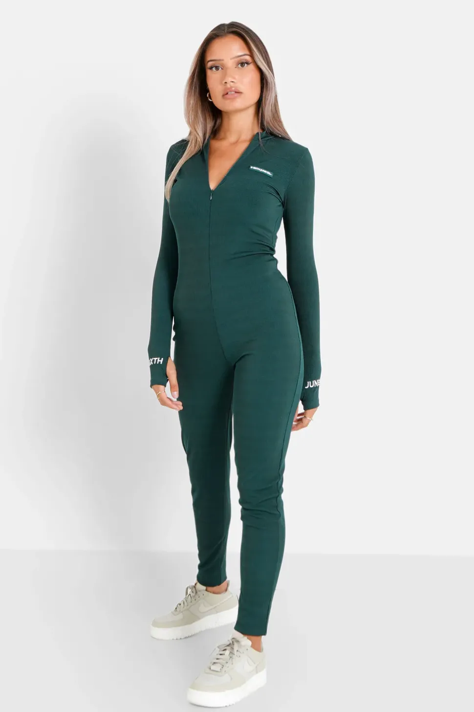 Combinaison Cotelee Logo Vert Fonce