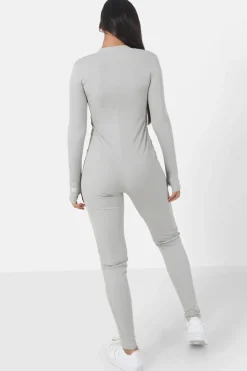 Combinaison Cotelee Logo Gris