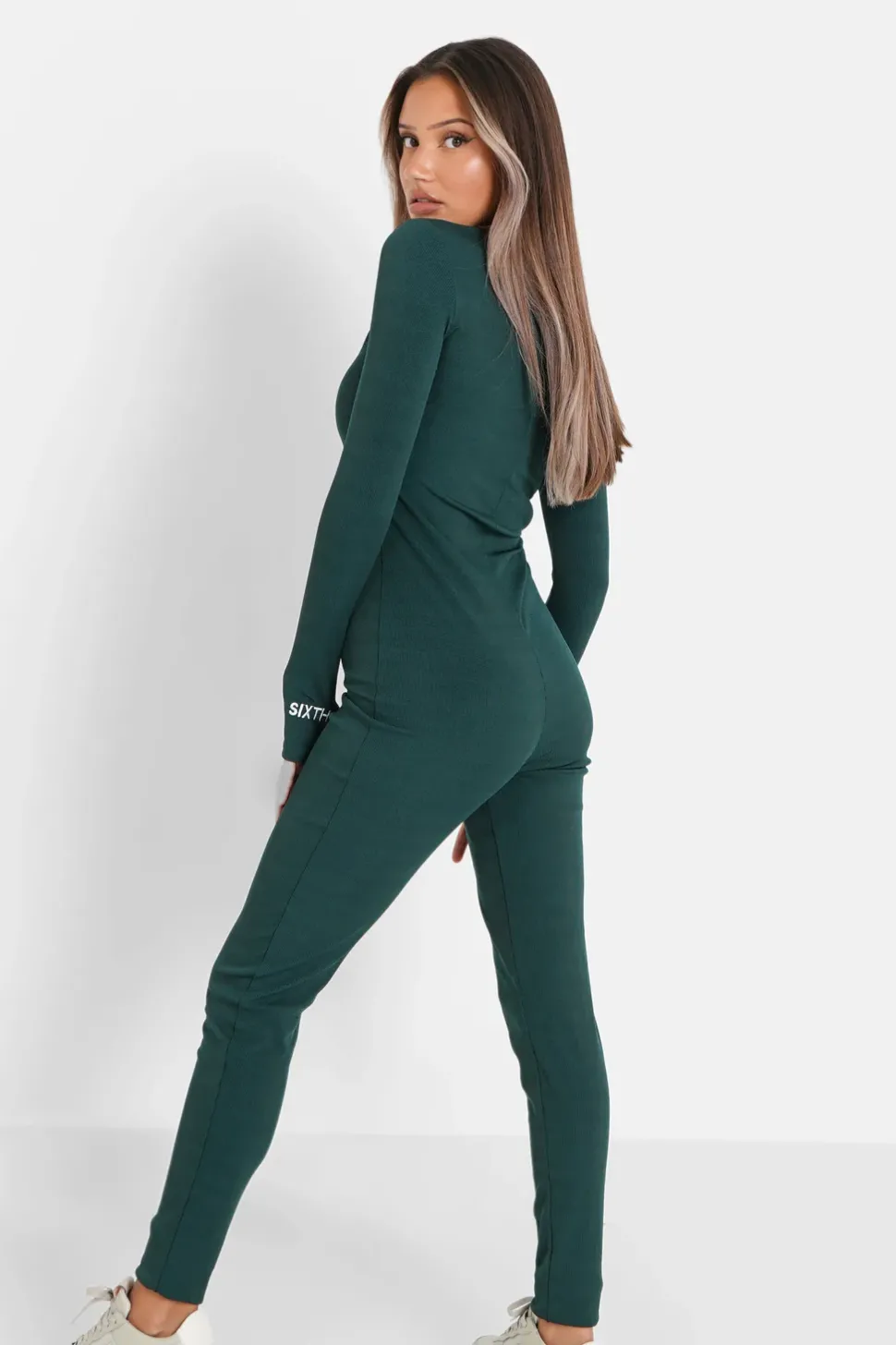 Combinaison Cotelee Logo Vert Fonce