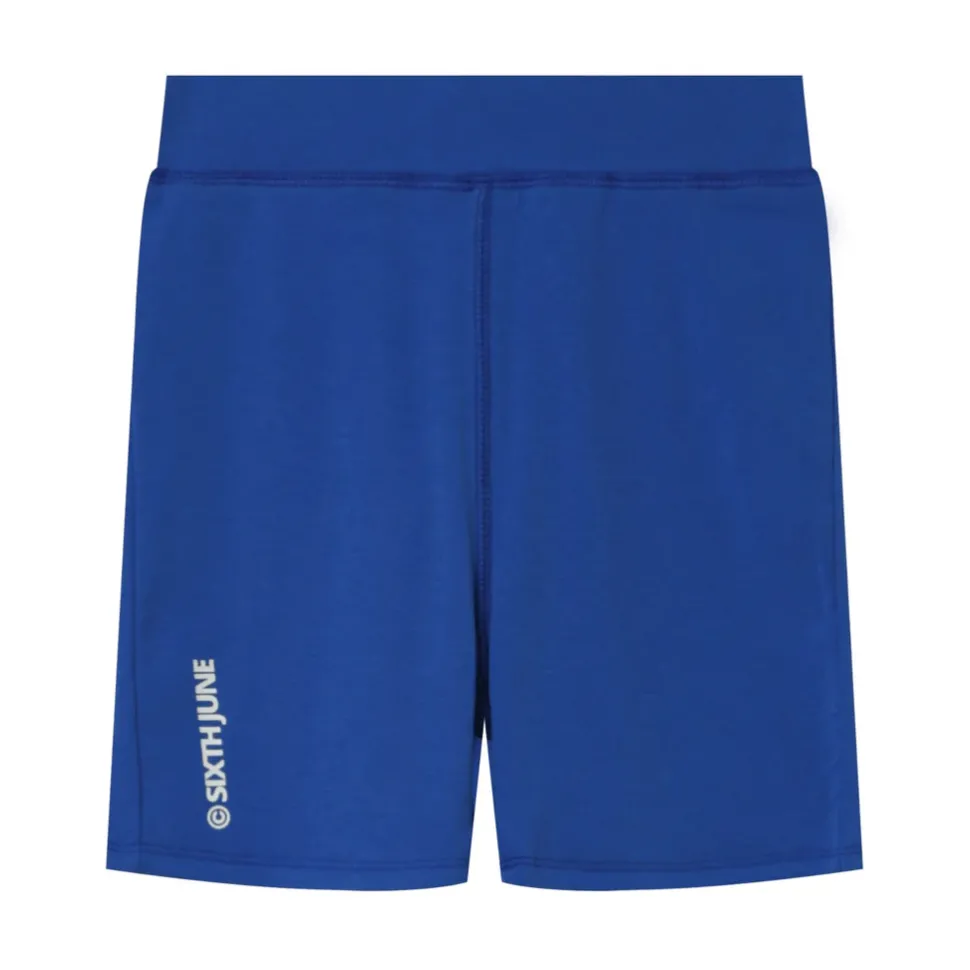Cycliste Court Logo Imprime Bleu