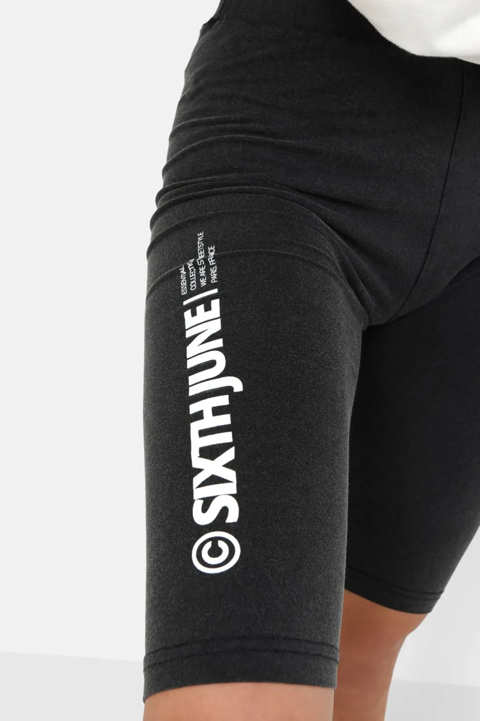 Cycliste Mi-Long Logo Noir