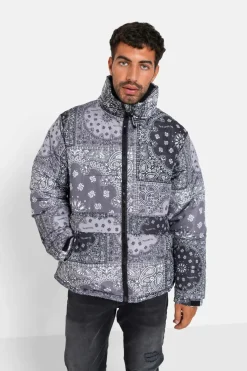 Doudoune Bandana Patchwork Gris