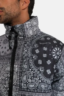 Doudoune Bandana Patchwork Gris