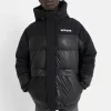 Doudoune Bi Matiere Logo Noir