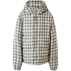 Doudoune Carreaux Effet Laine Gris