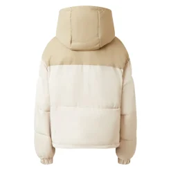 Doudoune Courte Bi Matiere Beige