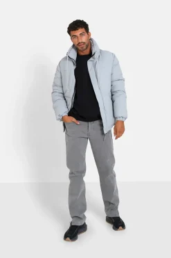 Doudoune Courte Cordons Gris Clair
