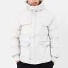 Doudoune Courte Details Gris Clair