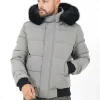 Doudoune Courte Fourrure Doublure Vert Clair