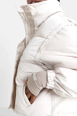 Doudoune Courte Manches Amovibles Beige
