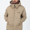 Doudoune Courte Matelassee Beige Fonce