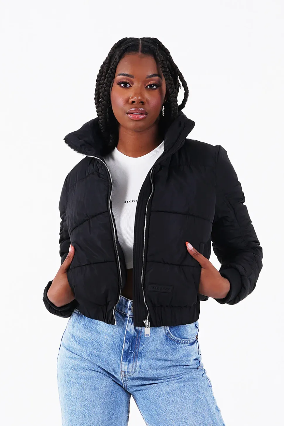 Doudoune Courte Matelasse Noir
