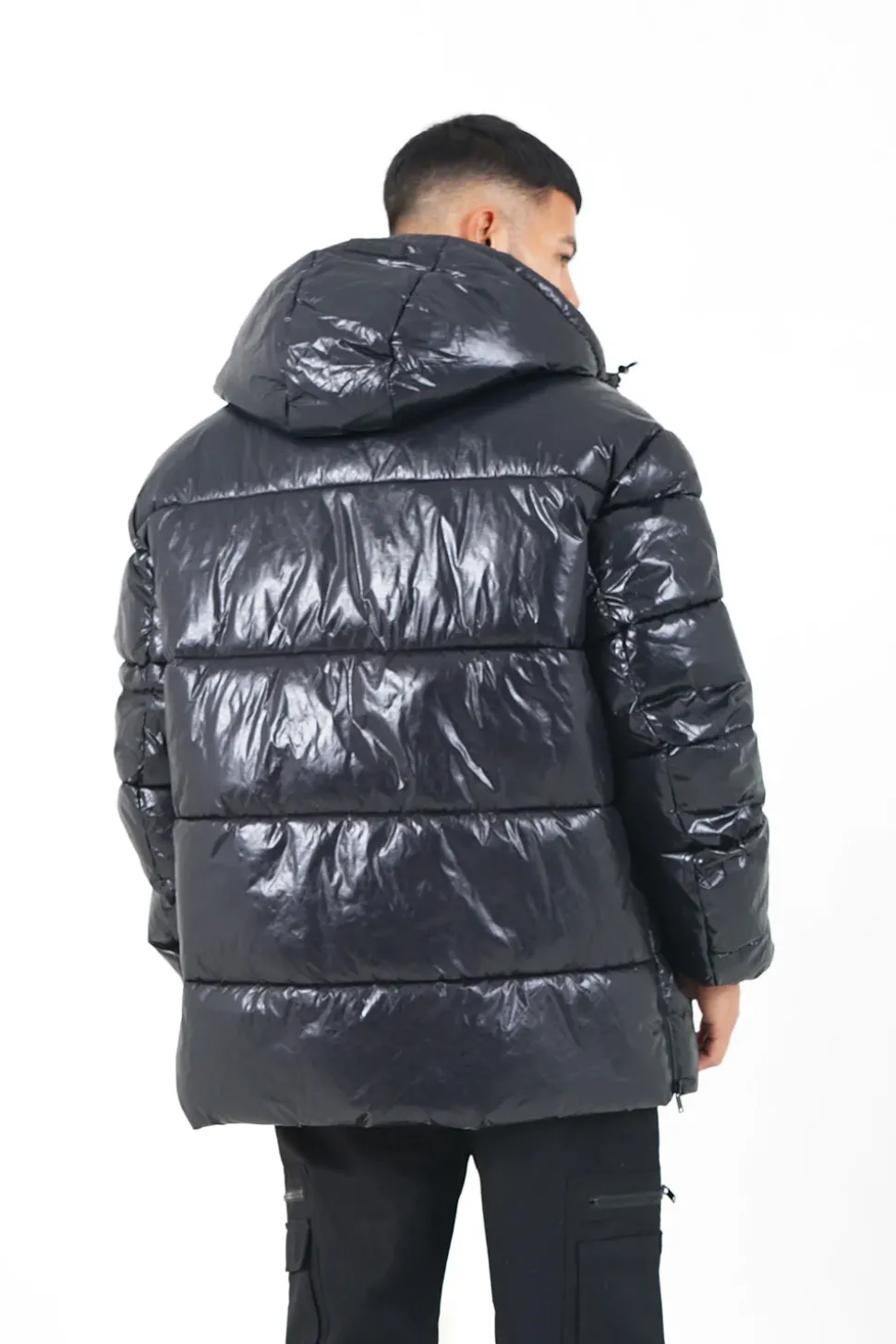 Doudoune Courte Matelassee Zip Noir