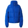 Doudoune Courte Matelassee Bleu Fonce