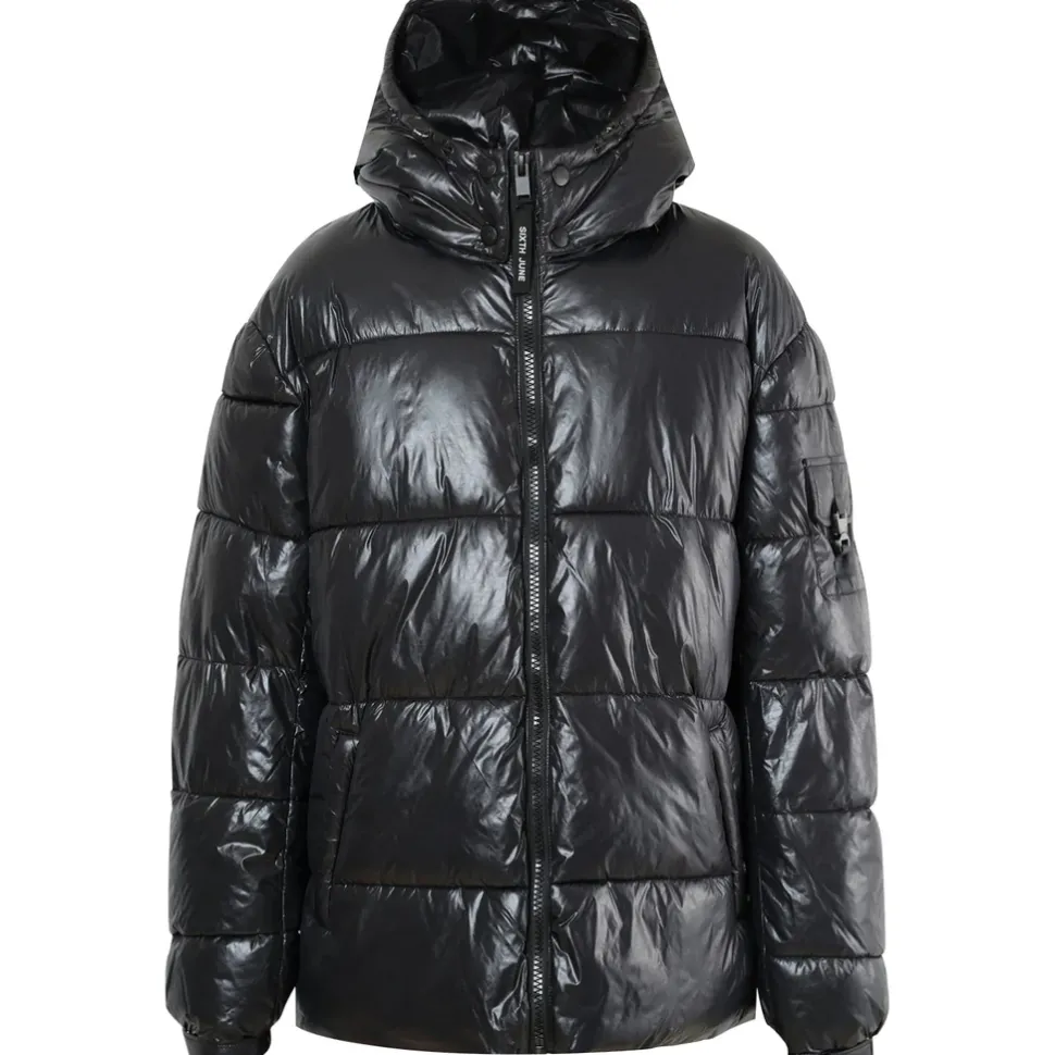 Doudoune Courte Matelassee Zip Noir
