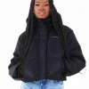 Doudoune Courte Nylon Epais Noir