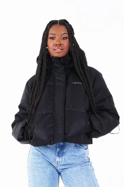 Doudoune Courte Nylon Epais Noir