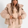 Doudoune Courte Oversize Beige