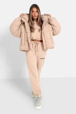 Doudoune Courte Oversize Beige