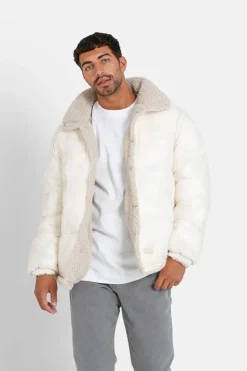 Doudoune Courte Reversible Sherpa Beige Clair