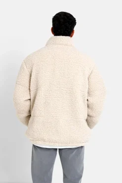 Doudoune Courte Reversible Sherpa Beige Clair