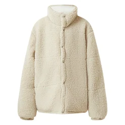 Doudoune Courte Reversible Sherpa Beige Clair