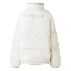 Doudoune Courte Reversible Sherpa Beige Clair