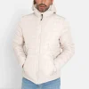 Doudoune Courte Zip Imprime Beige