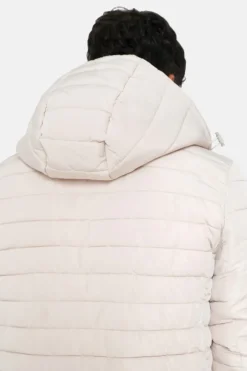 Doudoune Courte Zip Imprime Beige