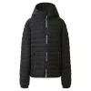 Doudoune Courte Zip Imprime Noir