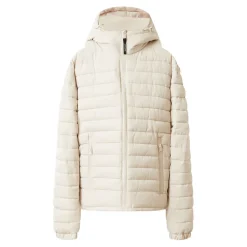 Doudoune Courte Zip Imprime Beige