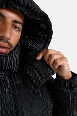Doudoune Effet Brillant Noir