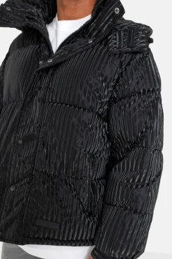 Doudoune Effet Brillant Noir