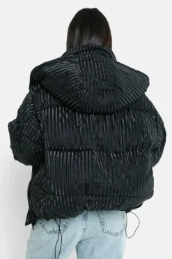 Doudoune Effet Brillant Noir