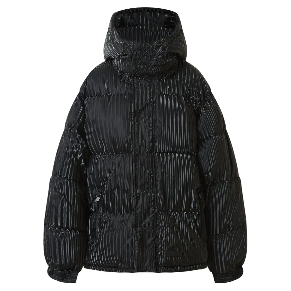Doudoune Effet Brillant Noir