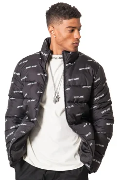 Doudoune Imprime All-Over Noir
