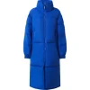 Doudoune Longue Matelassee Bleu Fonce