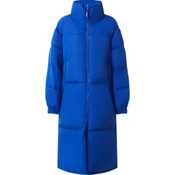 Doudoune Longue Matelassee Bleu Fonce