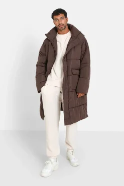 Doudoune Longue Oversize Marron